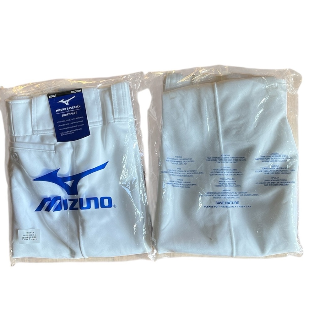 NWT Mizuno | Bundle of 2 Men’s Short Baseball Pants White sz M